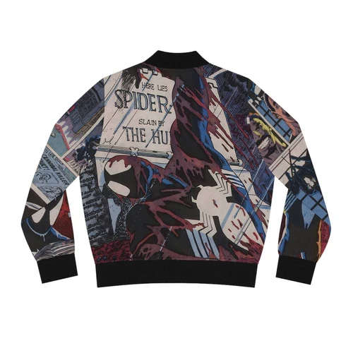 Amazing Spiderman Comics Here Lies Spiderman Superhero Love Bomber Jacket