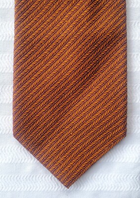 Ermenegildo Zegna 100% Silk Copper Tie - Luxe Boardroom