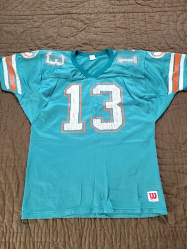 Vintage Wilson Miami Dolphins Dan Marino Teal Jersey Mens Large - Picture 1 of 13