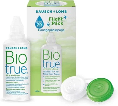BAUSCH & LOMB Biotrue All-in-One Kombi- Kontaktlinsenlösung als Reise-Set, Flight Pack, 100 ml
