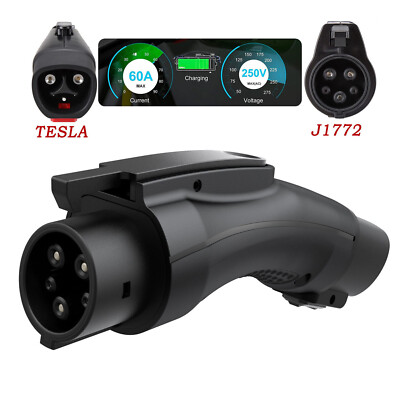 For Tesla to J1772 Charging Adapter Max 60 Amp 250V High Power Wall