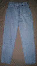 VTG 80s LEE LIGHT BLUE WASH JEANS WOMENS 12 PETITE 80s TAPERED MOM HI WAIST ACID