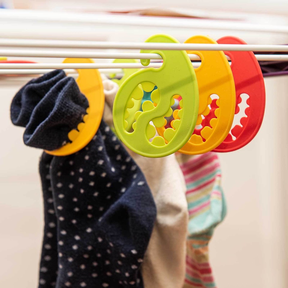 4 Stück Sockenhalter Für Wäscheständer - Praktische Aufhänger 32cm Schwarz