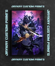 Solo Leveling Jin-Woo Shadow Monarch Poster Print - No Frame