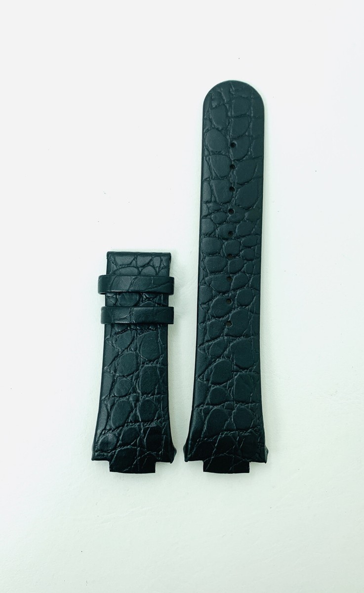 VERSACE WATCH STRAP, 28C , 28CC , BLACK LEATHER , VERSACE