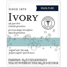 Ivory Original Bar Soap (10 Bars of 4 Oz Each), 39.8 Oz