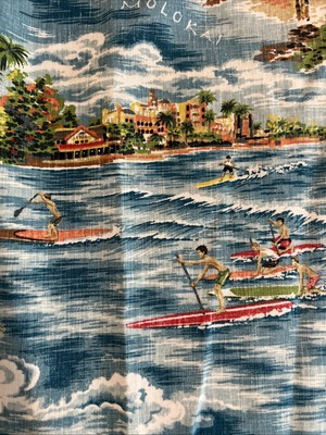 Reyn Spooner Standup Paddle SUP Surfing Pocket Hawaiian Aloha Shirt Large New