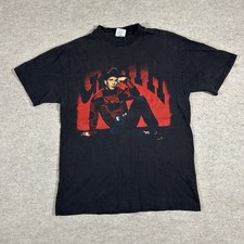 Vintage 1993 Garth Brooks T-Shirt Large Hanes On Tour Black Red Country
