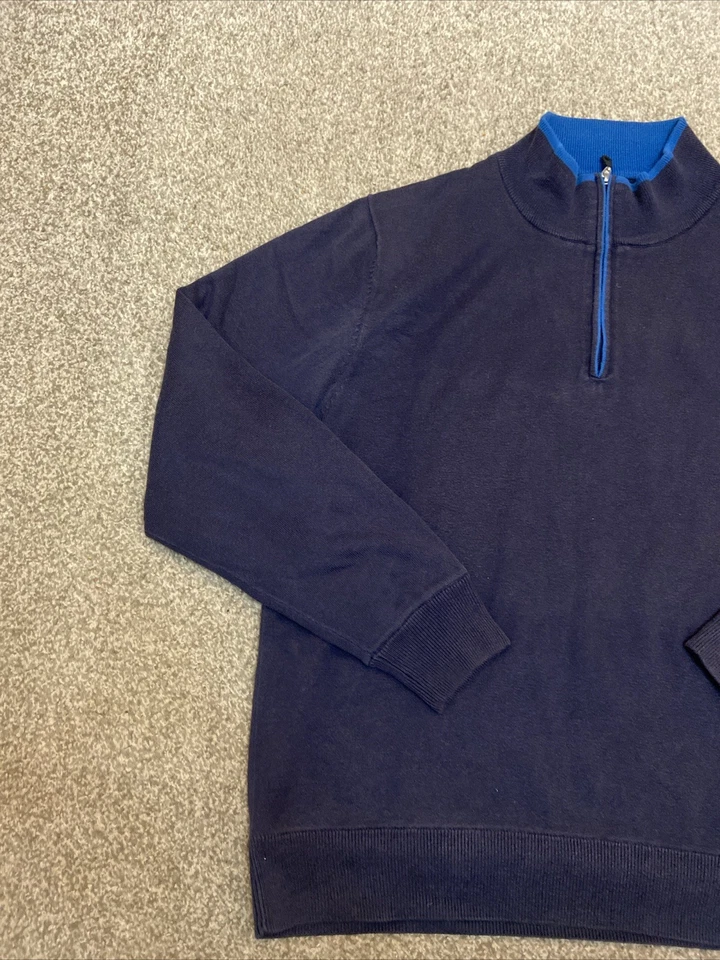Cutter & Buck Mens 1/4 Zipped Long Sleeve Golf Jumper  XXL Navy - Image 2 of 4