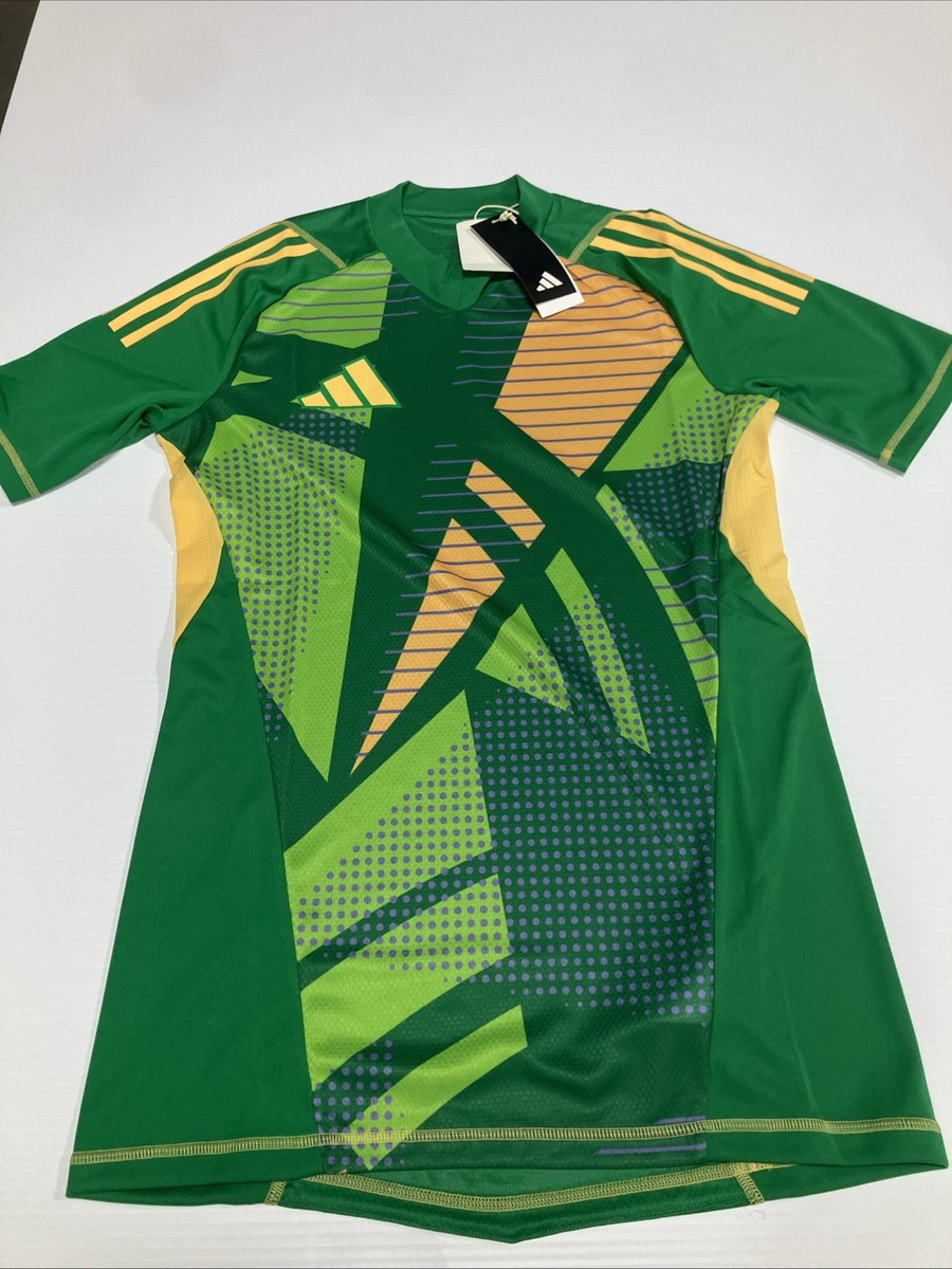 （激レア）adidasのサッカーGK専用のジャージ繋ぎ（希少） Green Adidas T24 P GK JSY Soccer Goalkeeper Jersey Short Sleeve