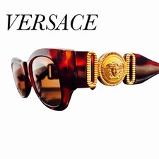GIANNI VERSACE Sunglasses Brown Tortoiseshell Frame Medusa MOD.413/A