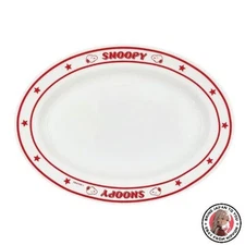 NEW (Marimocraft) SPER-026 Snoopy Diner Series Oval Plate  Red  Approx. W 9.1 x