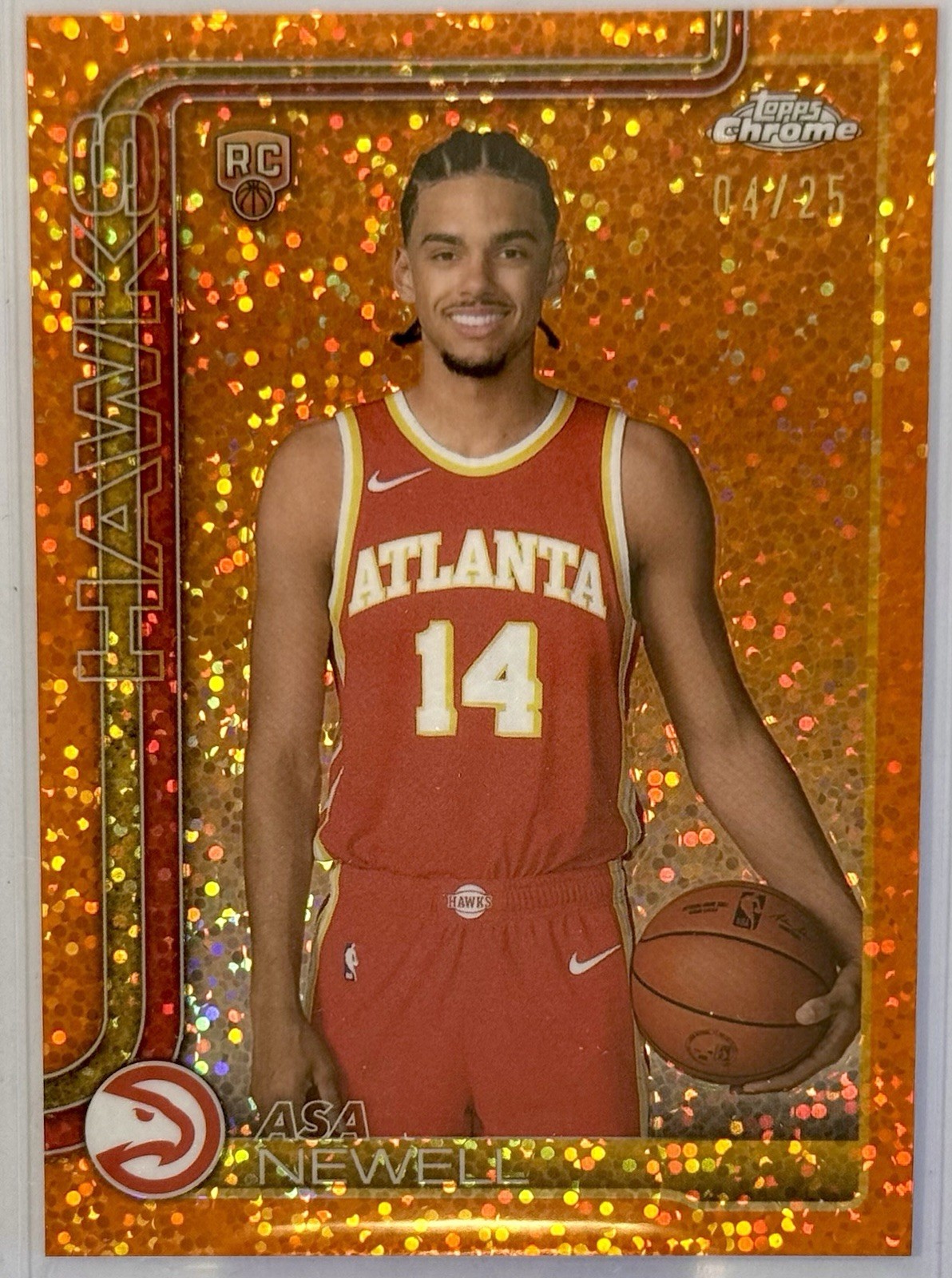 2025-26 Topps Chrome Basketball #273 Asa Newell RC Image Variation Orange /25