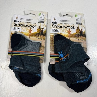 2 Pair Set Smartwool Women Run Zero Cushion Ankle Height Socks Medium 6-8.5 New
