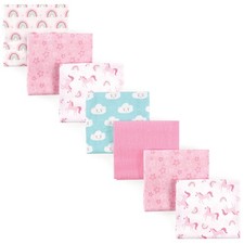 Luvable Friends Unisex Baby Cotton Flannel Receiving One Size, Rainbow 7-pack