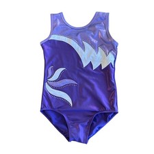 Girls Gymnastics Shiny Embroidery Leotard For Dance Gym Size Age 7-8