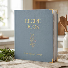 Recipe Binder Waterproof Cover 8.5x11 Inch with Plastic Sleeves for Recipes