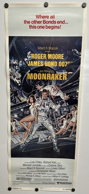  MOONRAKER  1979 ORIG MOVIE CARD STOCK INSERT 14 x36  JAMES BOND 007