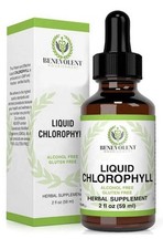Benevolent Chlorophyll Liquid Drops Organic Detox  Immune 2 Oz 118 Servings NIB