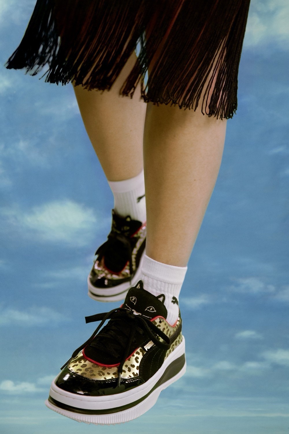 Puma Charlotte Olympia Shoes Size 10 Leather With Gold