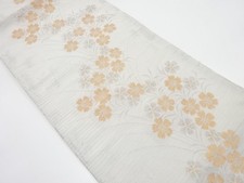 7340763: JAPANESE KIMONO / ANTIQUE FUKURO OBI FOR SUMMER / WOVEN NADESHIKO