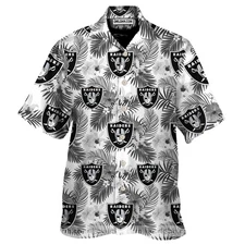 Las Vegas Raiders Unisex Hawaiian Shirt Football Logo Holiday Apparel