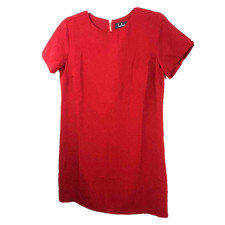 Lulus Shout Shift Mini Dress Small Lined Short Sleeve Exposed Zipper Burgundy