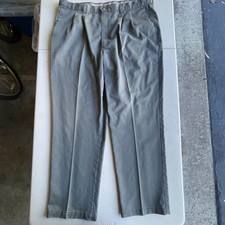 VTG Dockers Made in USA Wing & Anchor 100% Cotton Pleated Gray Khakis 40x31.5