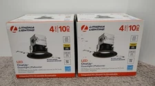 2 NEW- LITHONIA LIGTHING LED ONE UP DOWNLIGHT 4" / Oil Rubbed Bronze Baffle.