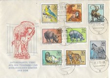 1975 EAST GERMANY BIRD ANIMALS ZOO ON SUPERB FDC