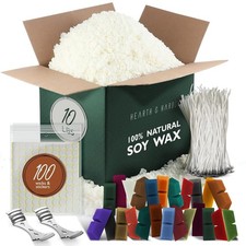Natural Soy Wax and DIY Candle Making Supplies - 10 Lbs Soy Candle Wax Flake...