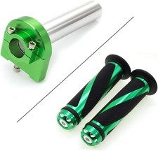 Motorcycle 7/8" Handle bar Hand Grips with Anodized CNC Quick Twist Throttle ...
