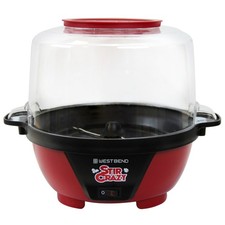 Brand New West Bend Stir Crazy Popcorn Maker 6-Qt 850W Red w/ Serving Bowl