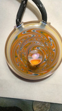 Signed Phosco Gold Fumed Wig+Wag Opal Pendant  UV Reactive