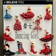 Flamenco Dancer Spain Resin Fridge Magnet Travel Souvenir Home Decor Gift