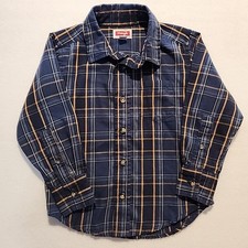 Wrangler Plaid Shirt Boys Size 4 Western rodeo youth Blue Yellow