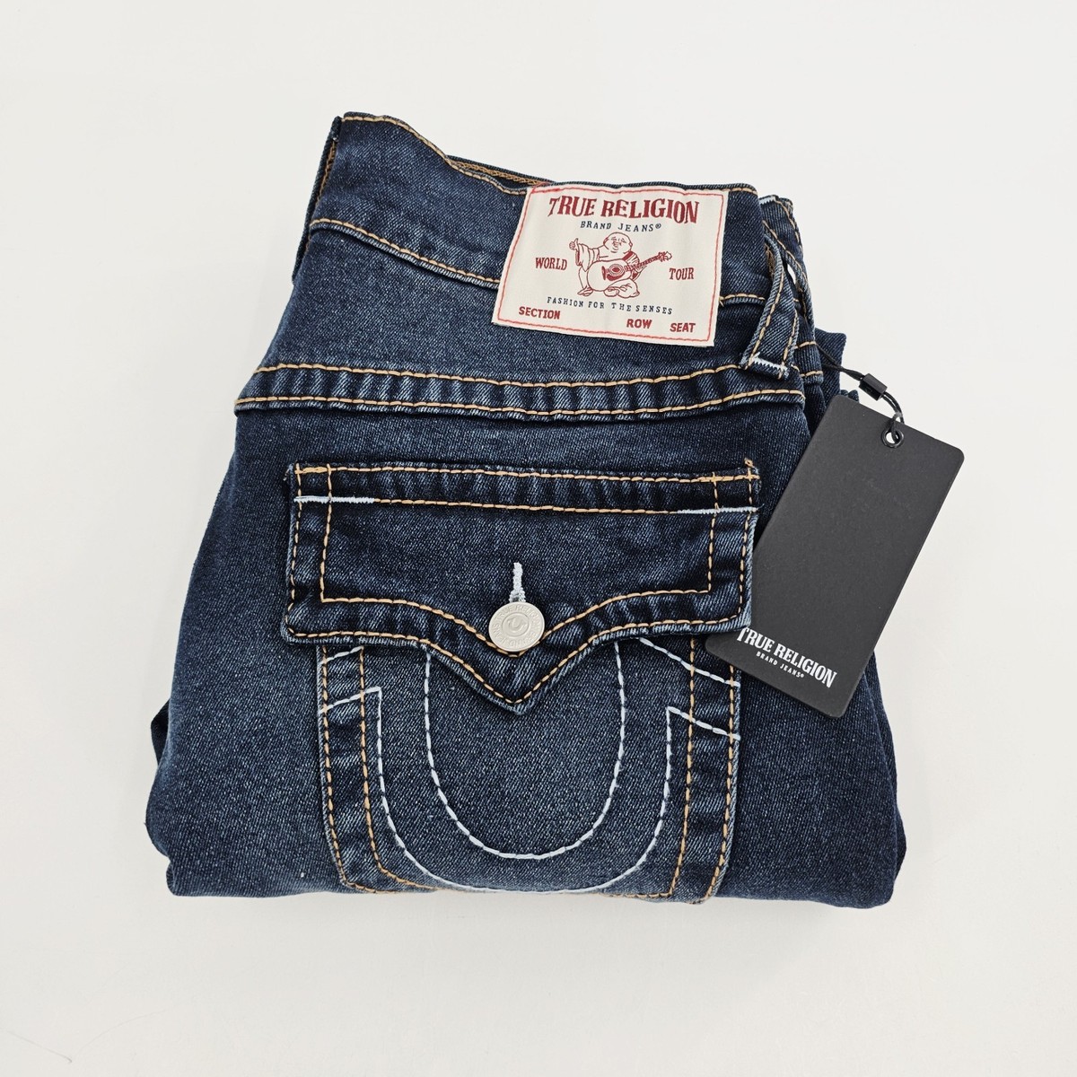 True Religion Ricky Big T Flap Relaxed Straight Dark Sultry Wash