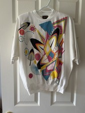 Top donna vintage anni 80 colorato glitter maniche dolman taglia unica adatto alla maggior parte USA