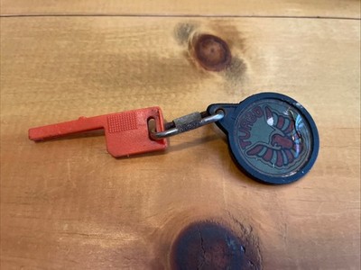 Kidco Orange Plastic Toy Car Key With Key Chain 1980