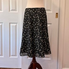 Polka Dot Fit and Flare Y2K Chic Midi Skirt Size 8