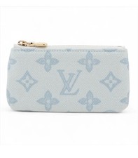 Louis Vuitton Light Blue Zip-Around Women's Wallet with Gold Hardware