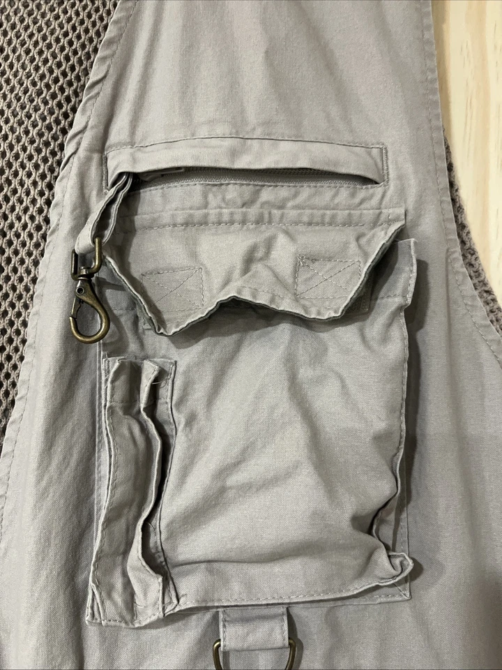 Cabela's Safari Chaleco Hombre Adulto XL Caqui Pesca Caza Algodón Ventilado Espalda Foto 4 de 4