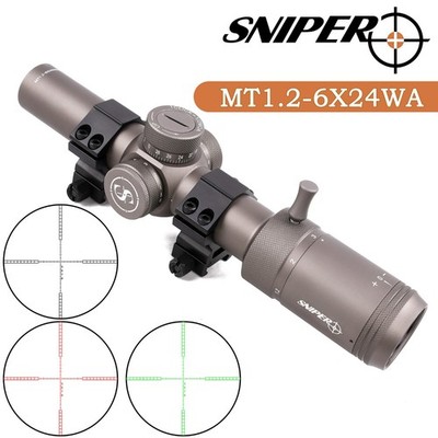 MT1.2-6x24 SFP Tan Brown Hunting Riflescopes Second Focal Plane Scope 30mm Tube