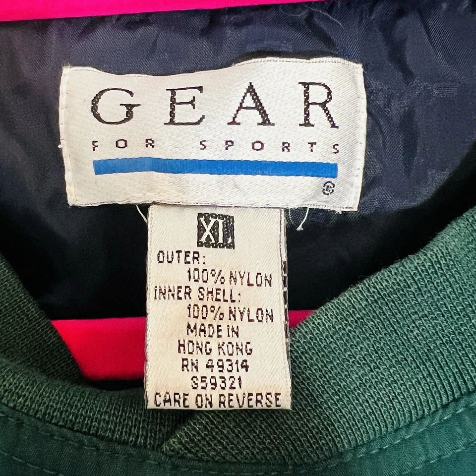 Gear For Sports Pullover Mens XL Wind Breaker Green V Neck Nantucket Vintage - Image 4 of 4