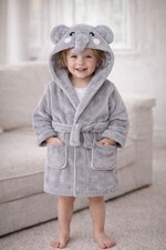 Adorable Toddler Elephant Hooded Bath Robe – Age 3-4 Years Priced to clear