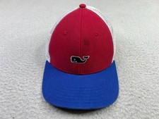 Vineyard Vines Hat Cap Snap Back Red Blue Trucker Embroidered Whale Logo Mens