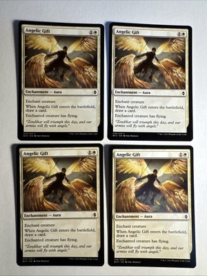 4x Mtg Battle for Zendikar Angelic Gift NM Magic The Gathering