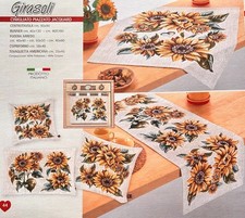 Set Tessile Arredo con Disegno Girasoli in Ciniglia – Made in Italy