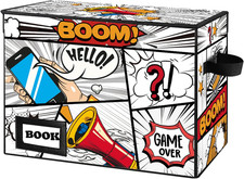 Comic Book Storage Box Short Bin Organizer Holds 160-180 Comics Collapsible
