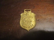 BIRLLEY'S ORANGE SODA PREMIUM DETECTIVE DALT CHIEF BADGE RARE FIND 1 3/4 KEY FOB